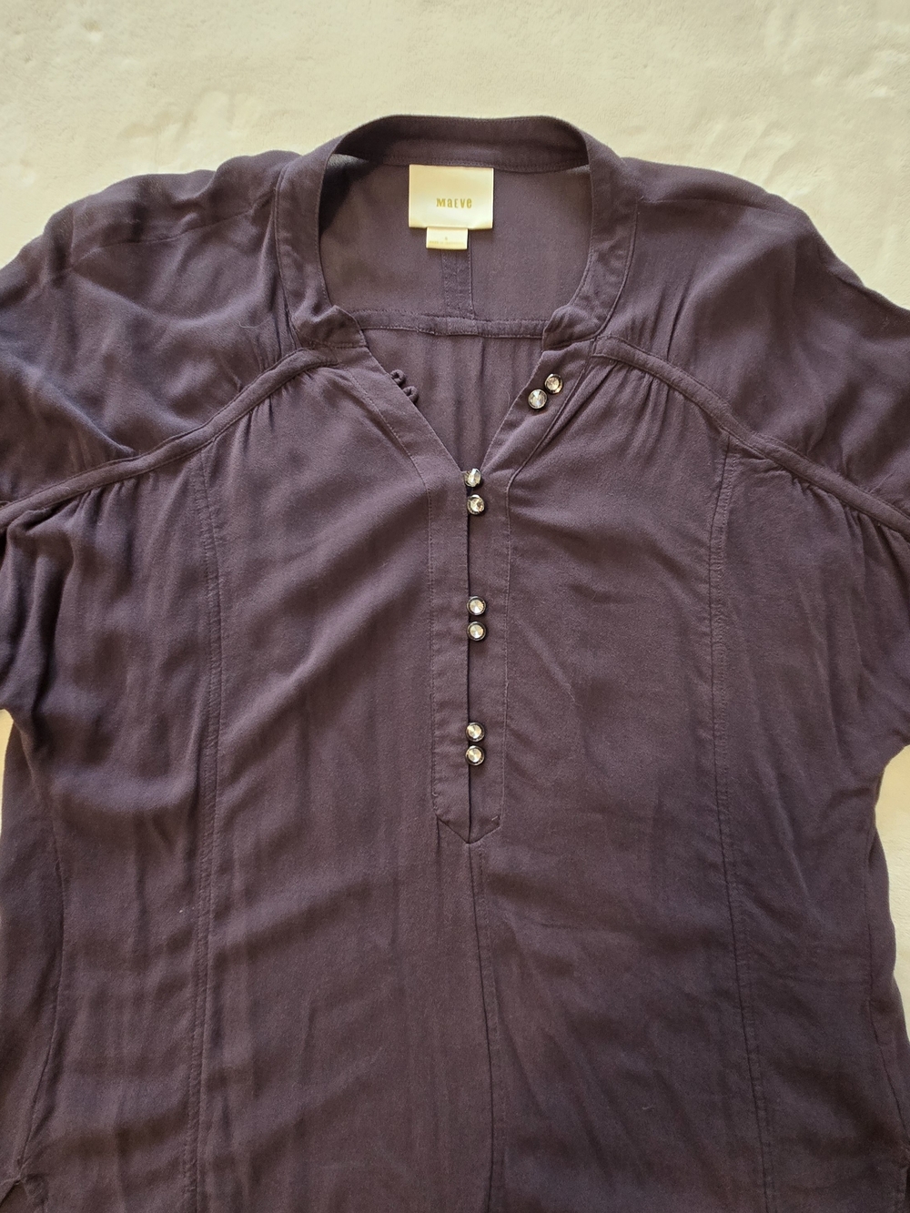 Maeve Anthropologie Top Romantic Gothic Witchy Artsy Unique Seam Gathering